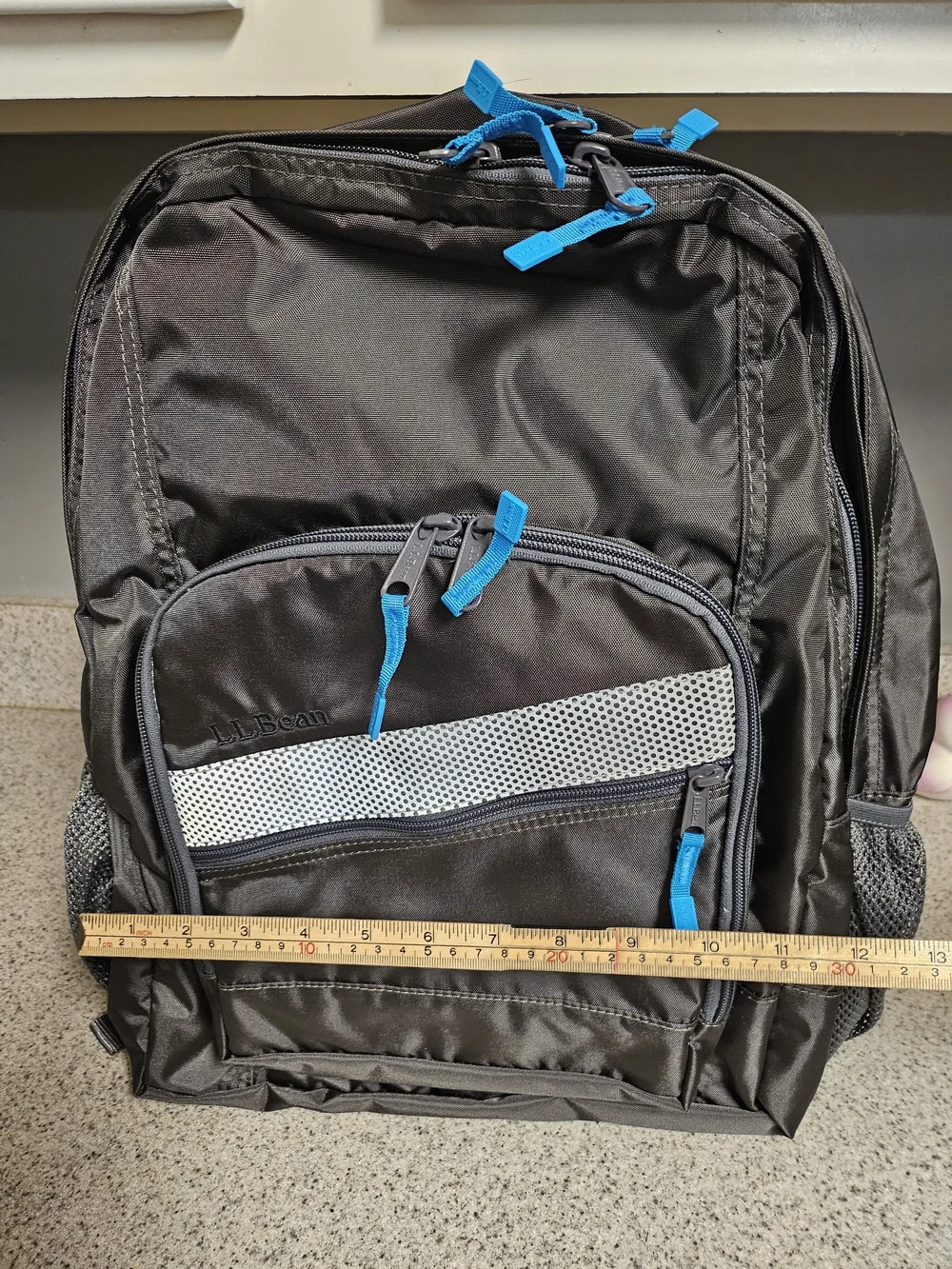L.L. Bean Men's Black Backpack with Blue Accents